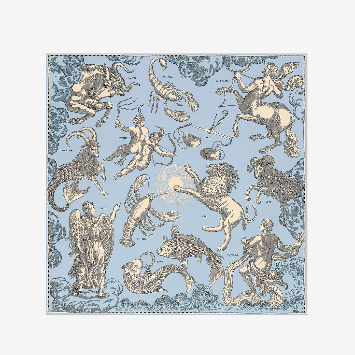Foulard quadrato 130 - Astrologie - Azzurro