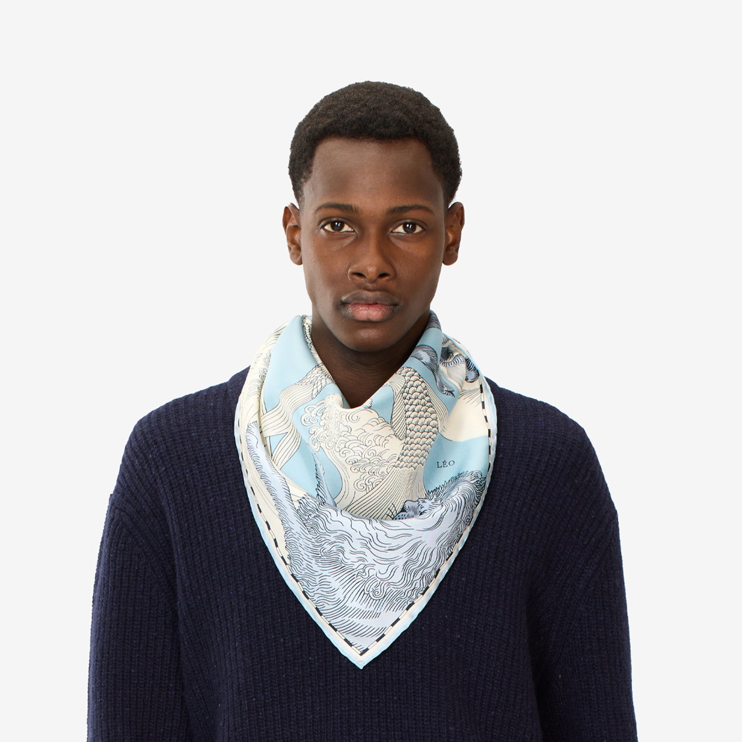Quadratisches Tuch 65 - Astro-Pisces - Blau