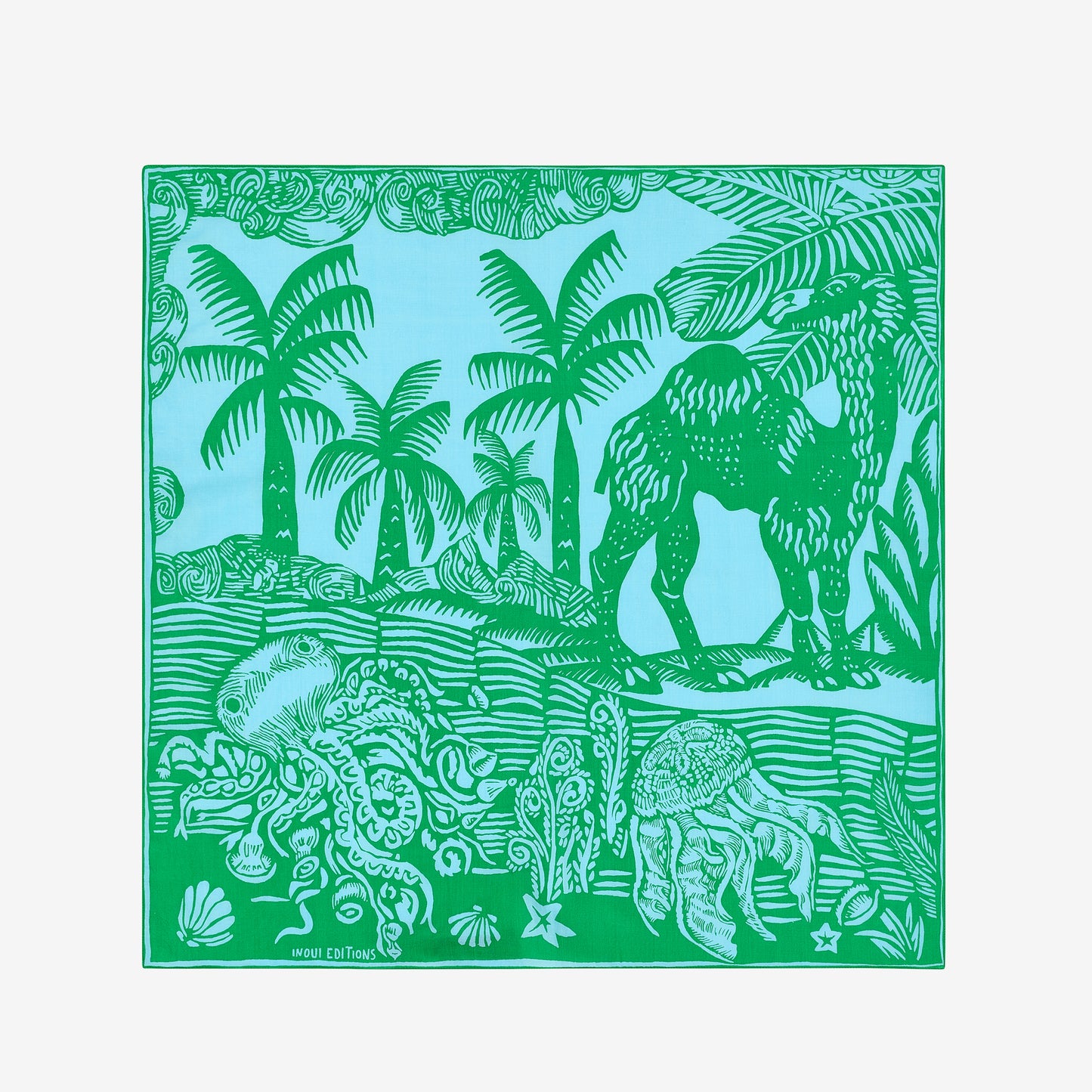 Square 65 - Dromadaire et Poulpe - Turquoise Blue