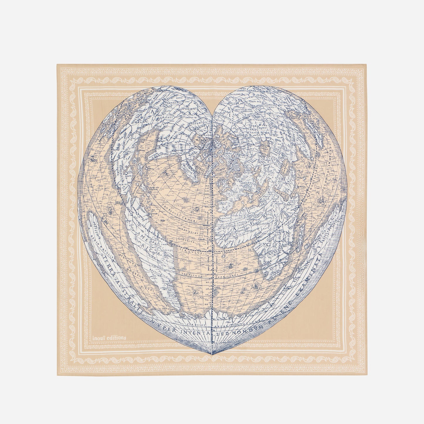 Quadratisches Tuch 65 - Mappemonde - Natur