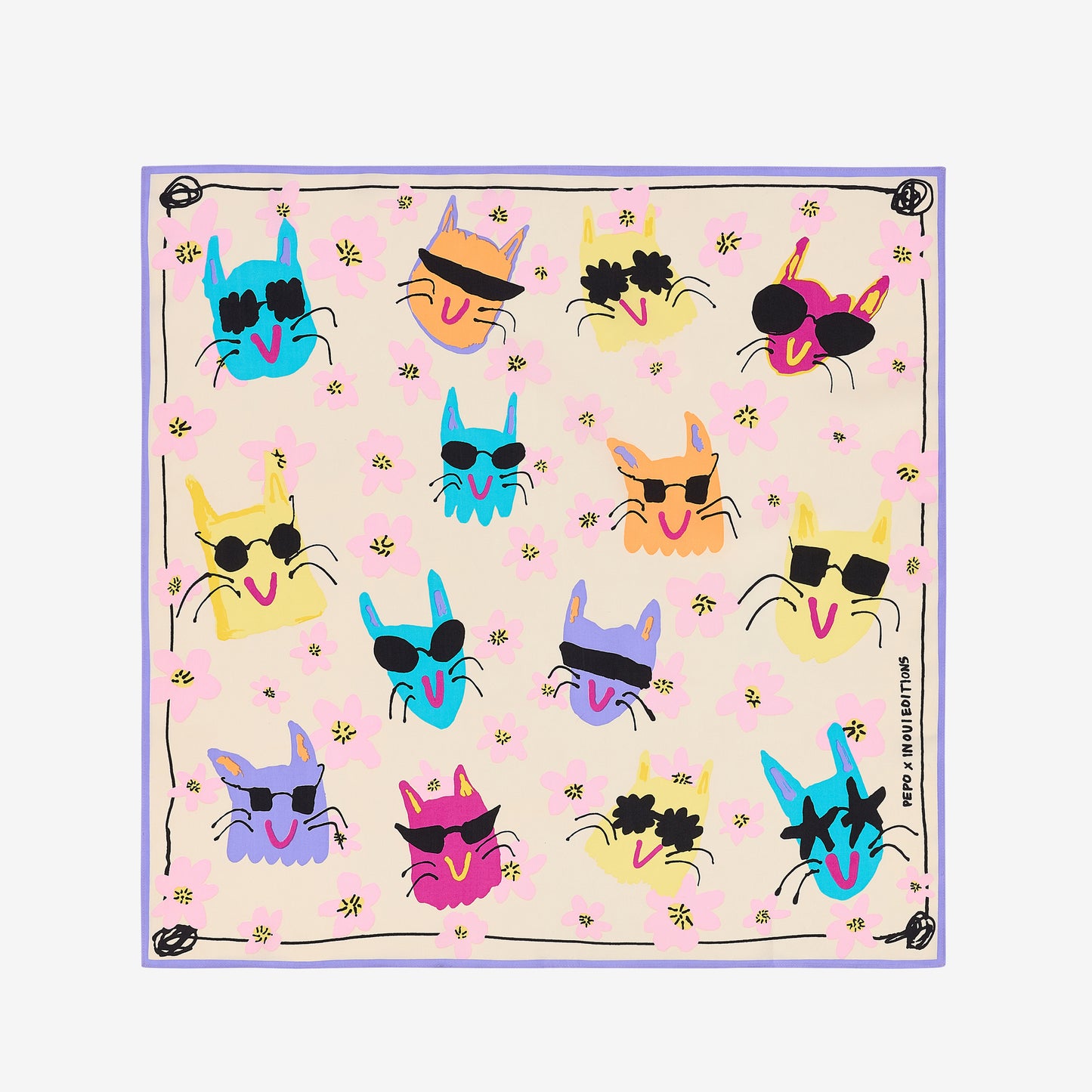 Foulard quadrato 65 - Pepo - Bianco