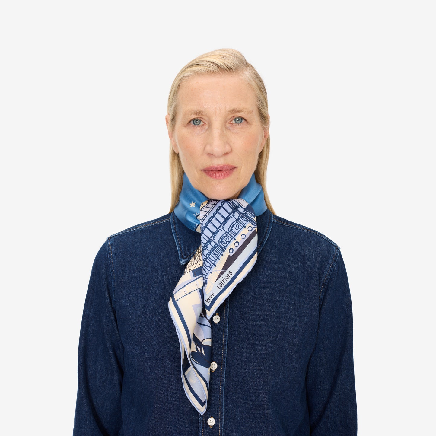 Foulard quadrato 100 - J'Aime Paris - Blu