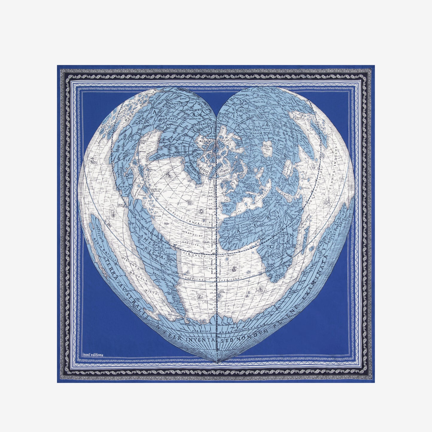 Pañuelo 100 - Mappemonde - Azul