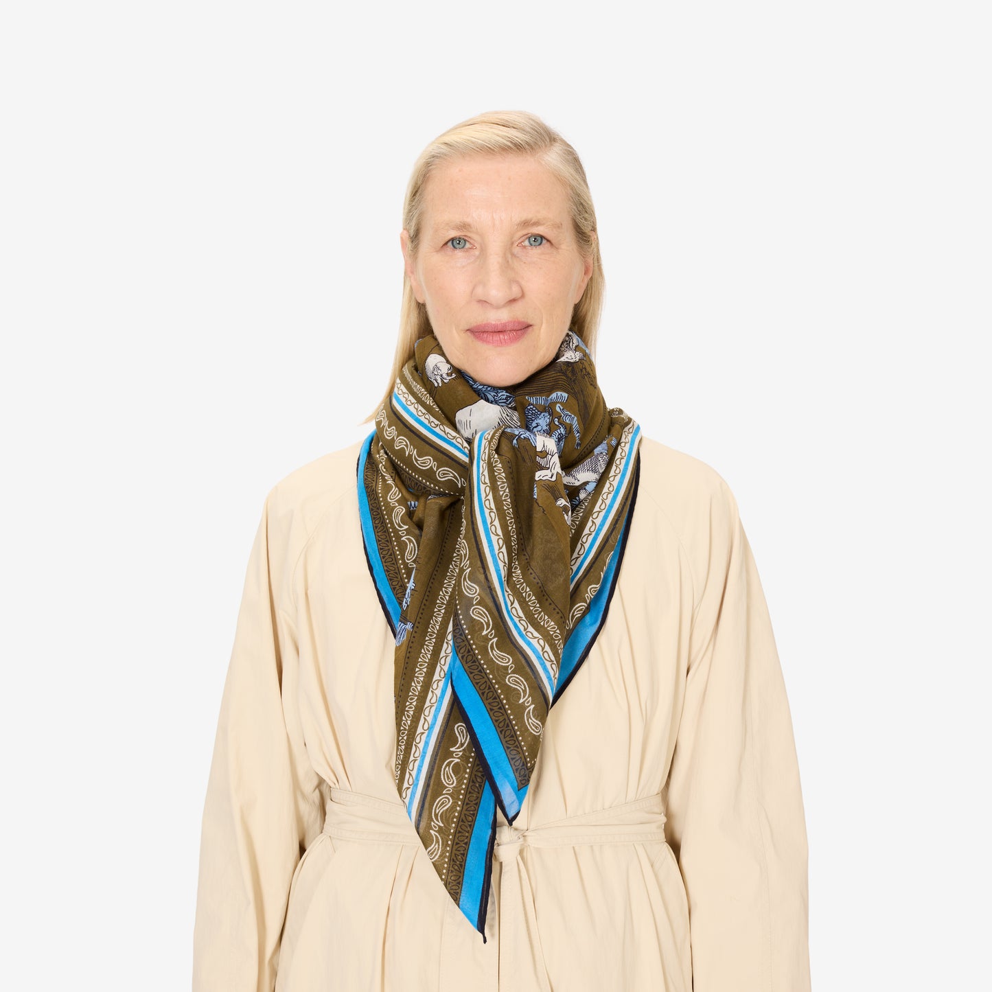 Foulard quadrato 130 - Reverie - Kaki