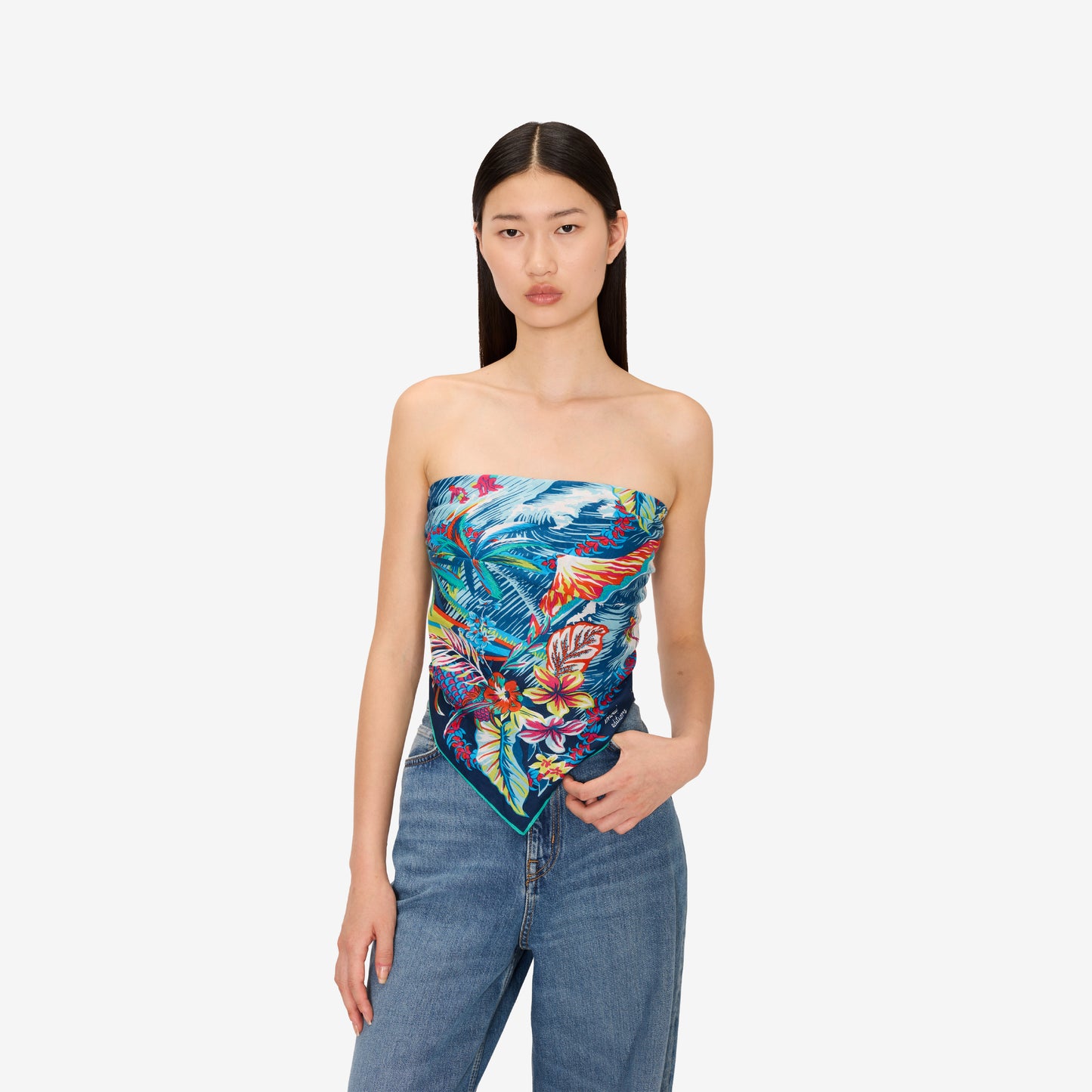 Foulard quadrato 65 - Hawai - Blu