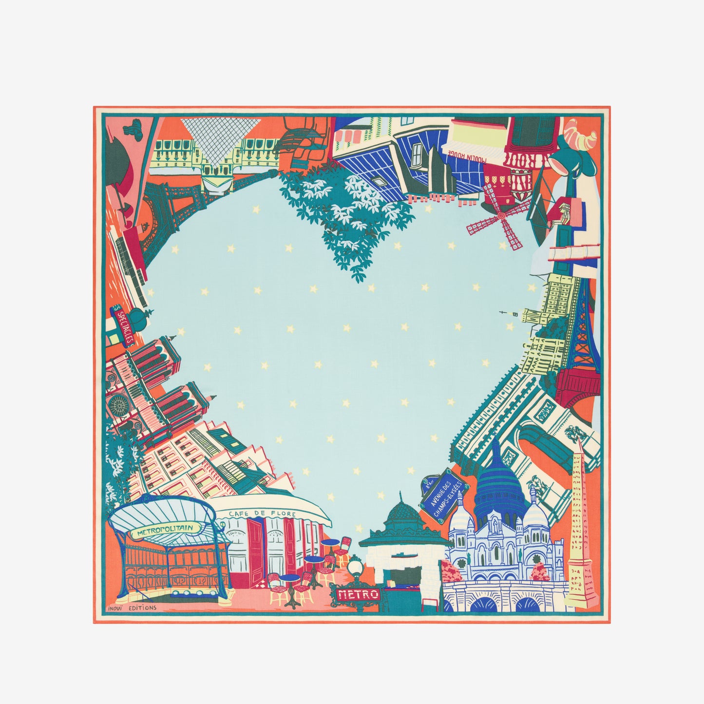 Quadrato di Seta 100 - J'Aime Paris - Multicolore