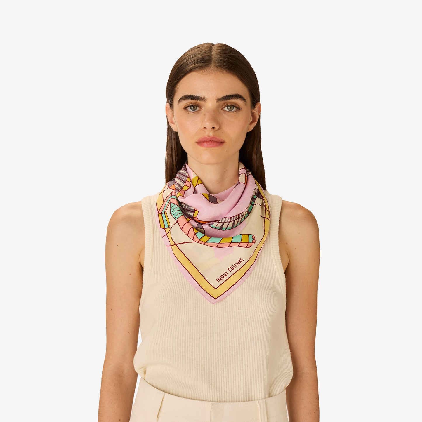 Quadratisches Tuch 65 - Cerfs Volants - Rosa
