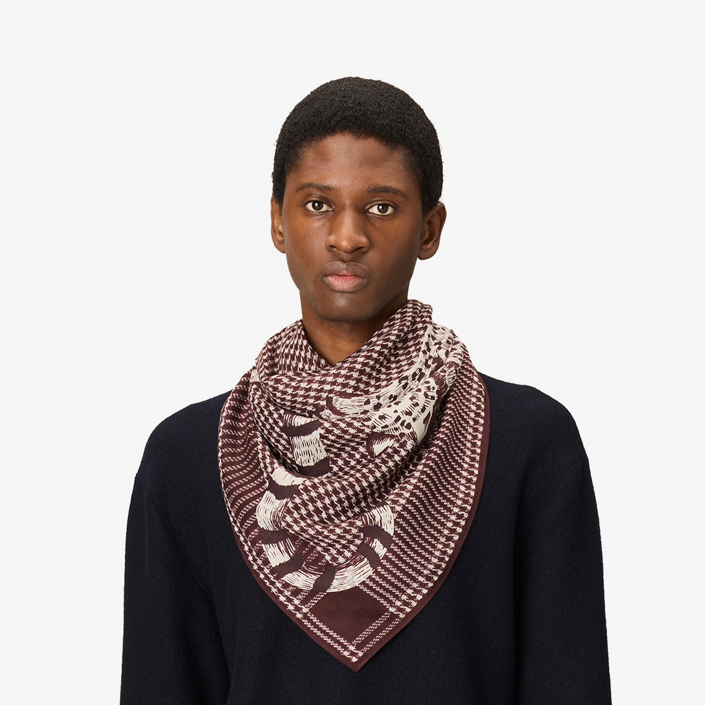 Square 100 - Jorgen - Houndstooth - Brown