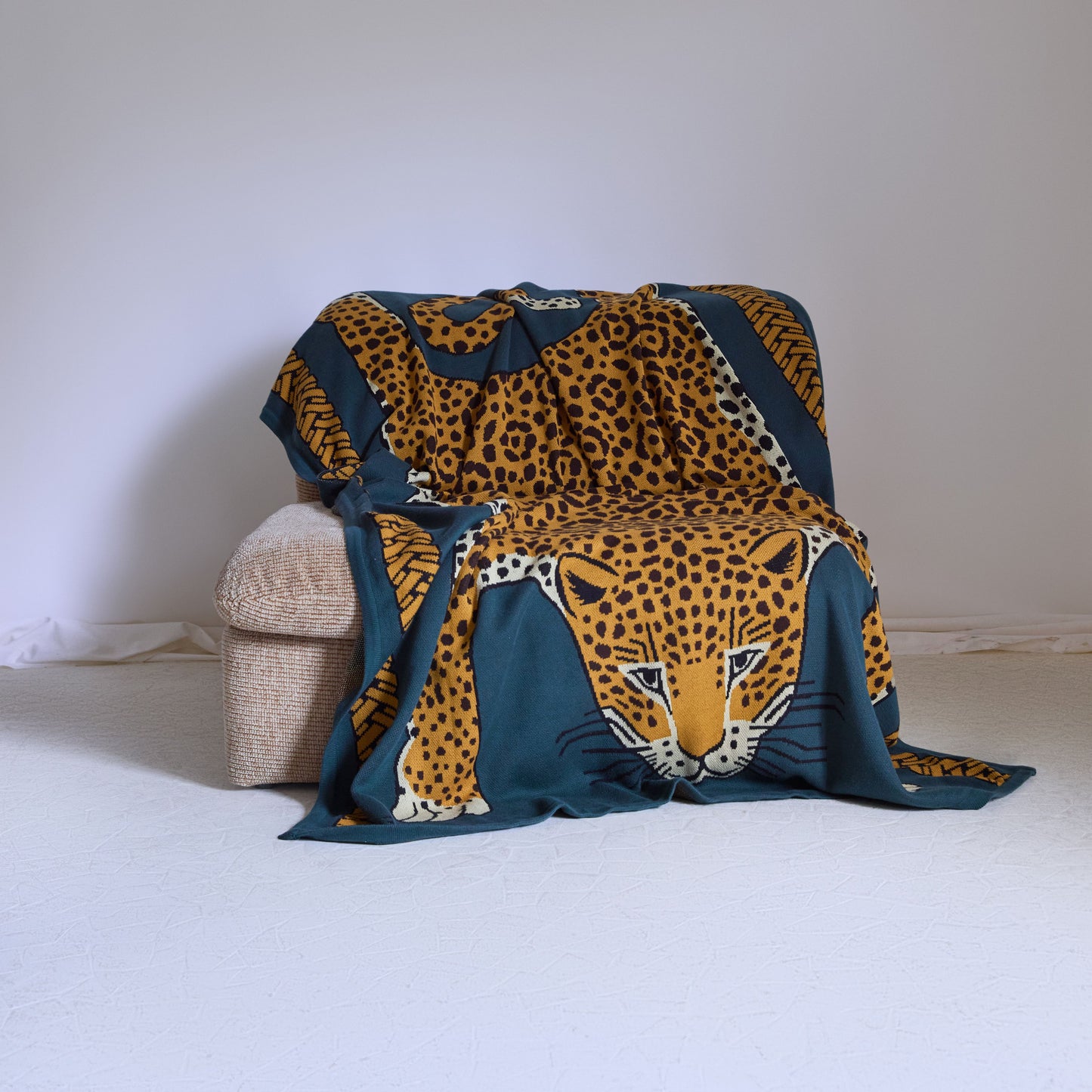 Decke 130 - Leopard - Grün