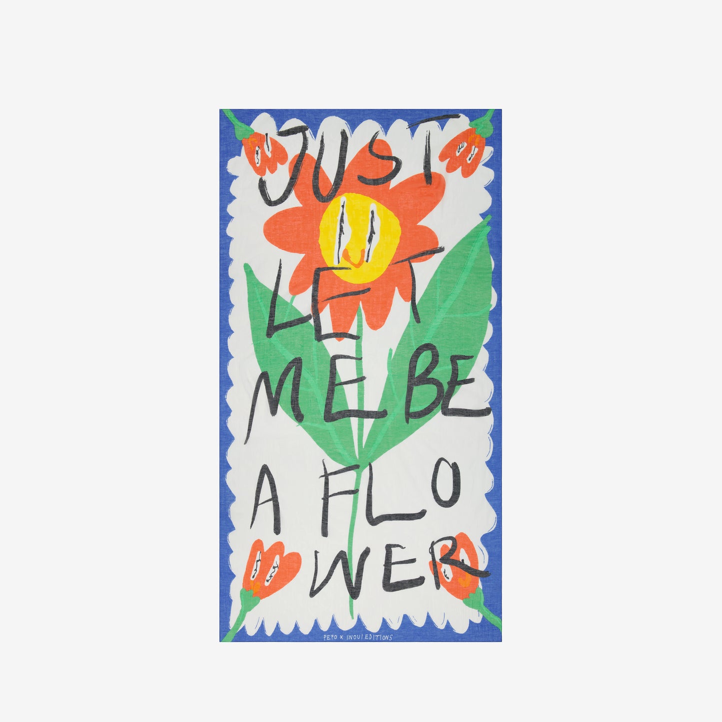 Scarf 100 - Flower - White