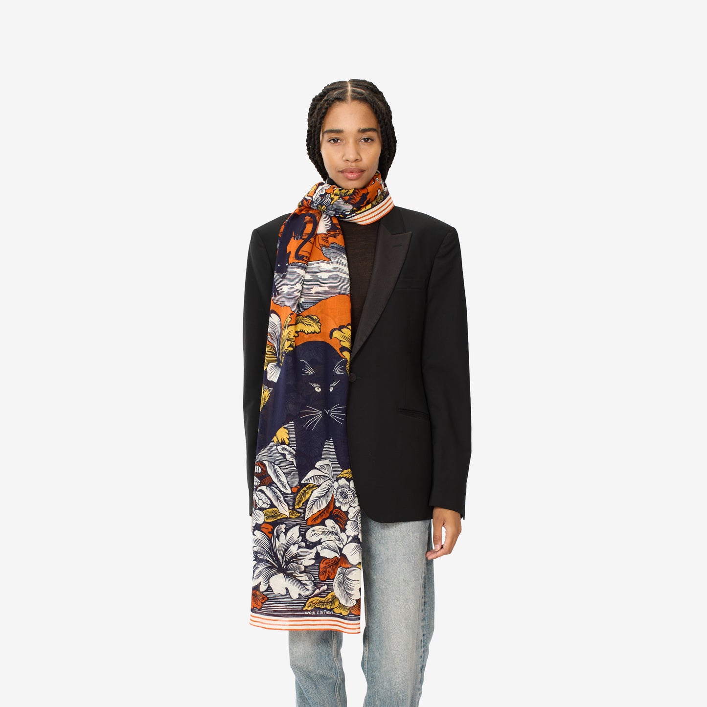 Scarf 90 - Panthere - Orange