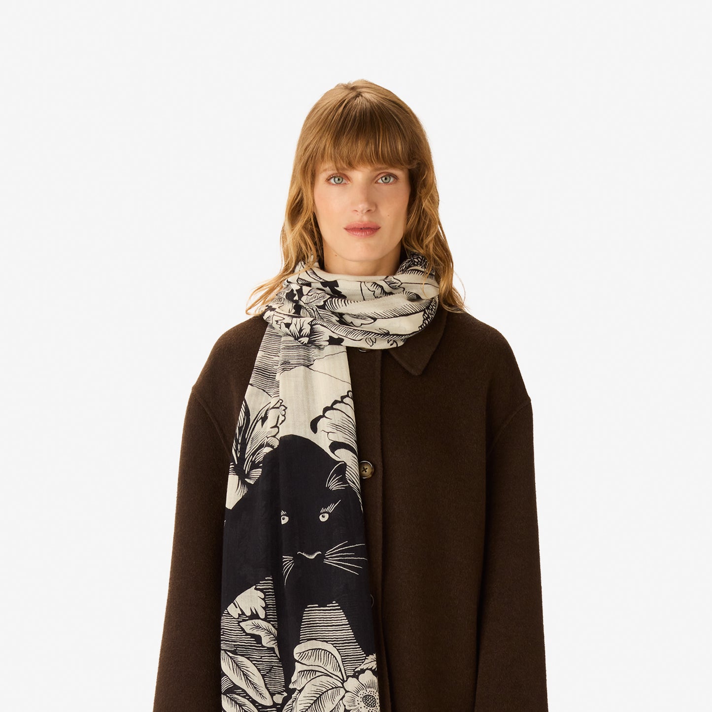 Scarf 55 - Panthere - White