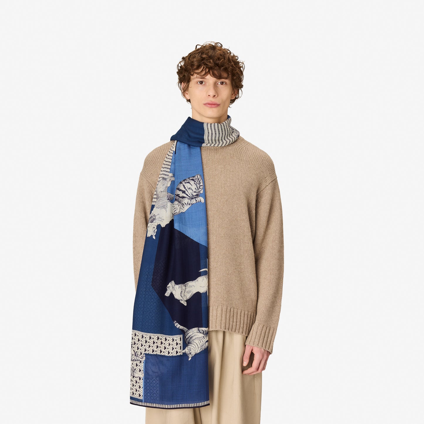 Scarf 70 - Les - Cheris - Blue
