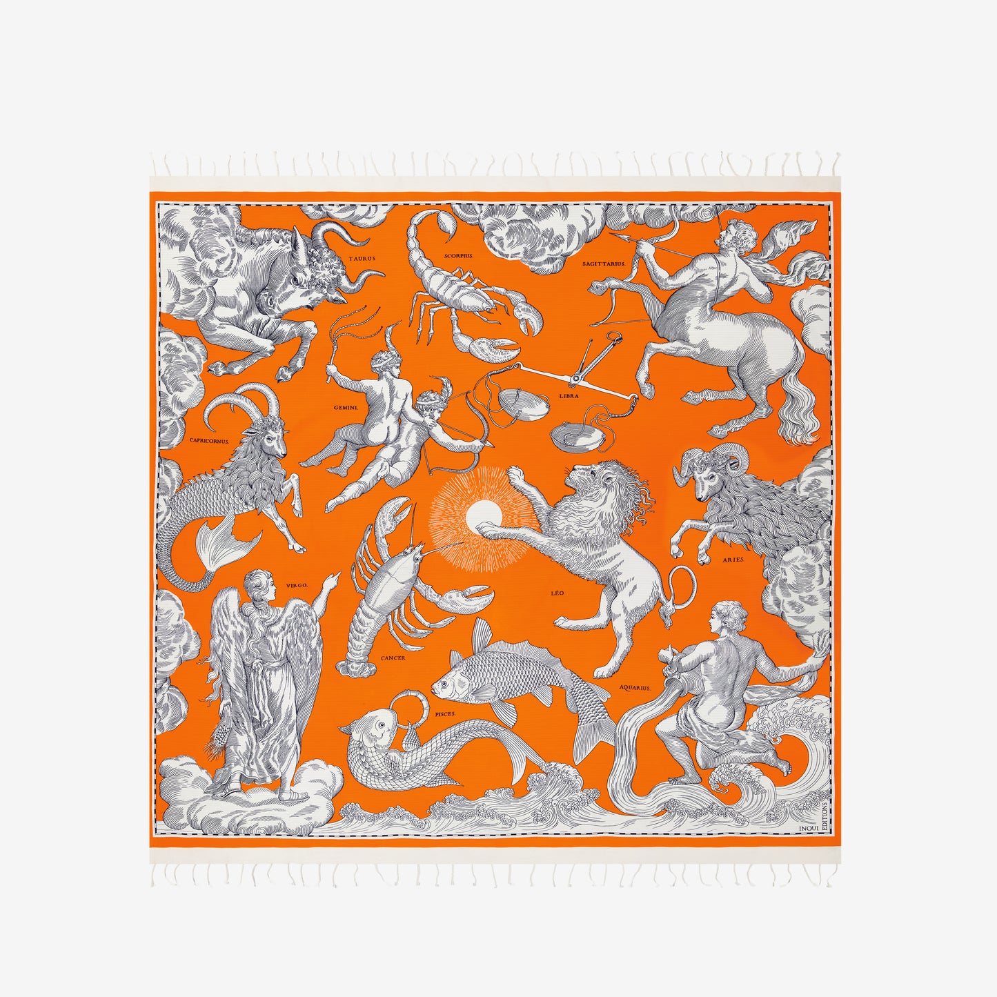 Fouta Handtuch 190 - Astrologie - Orange