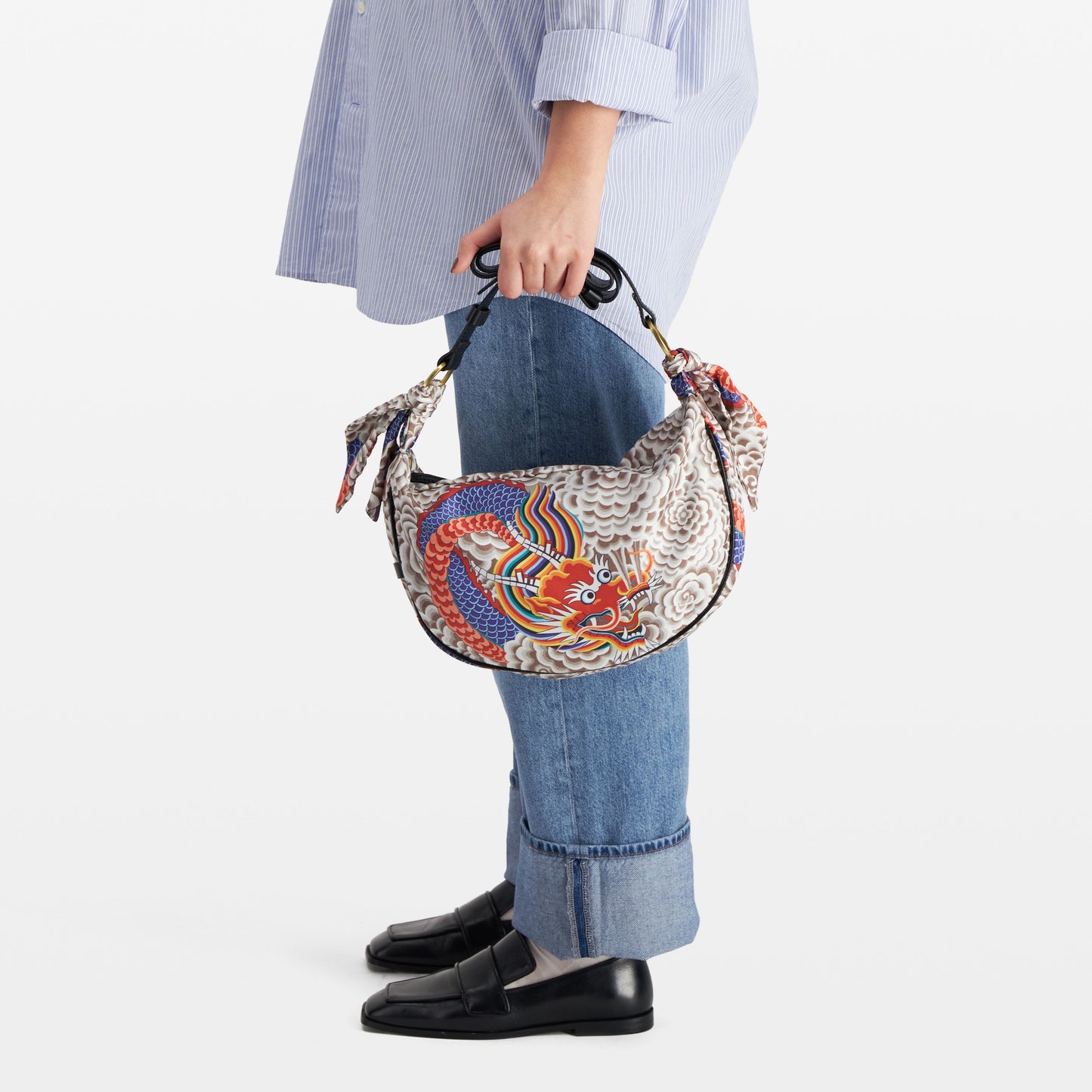 Bolso Moon de Seda S - Dragon - Gris