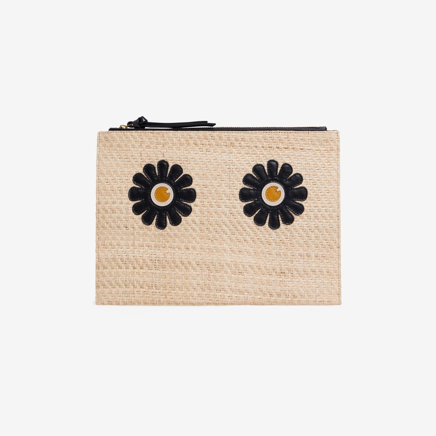 Embroidered Pouch - Daisy Eyes - Natural