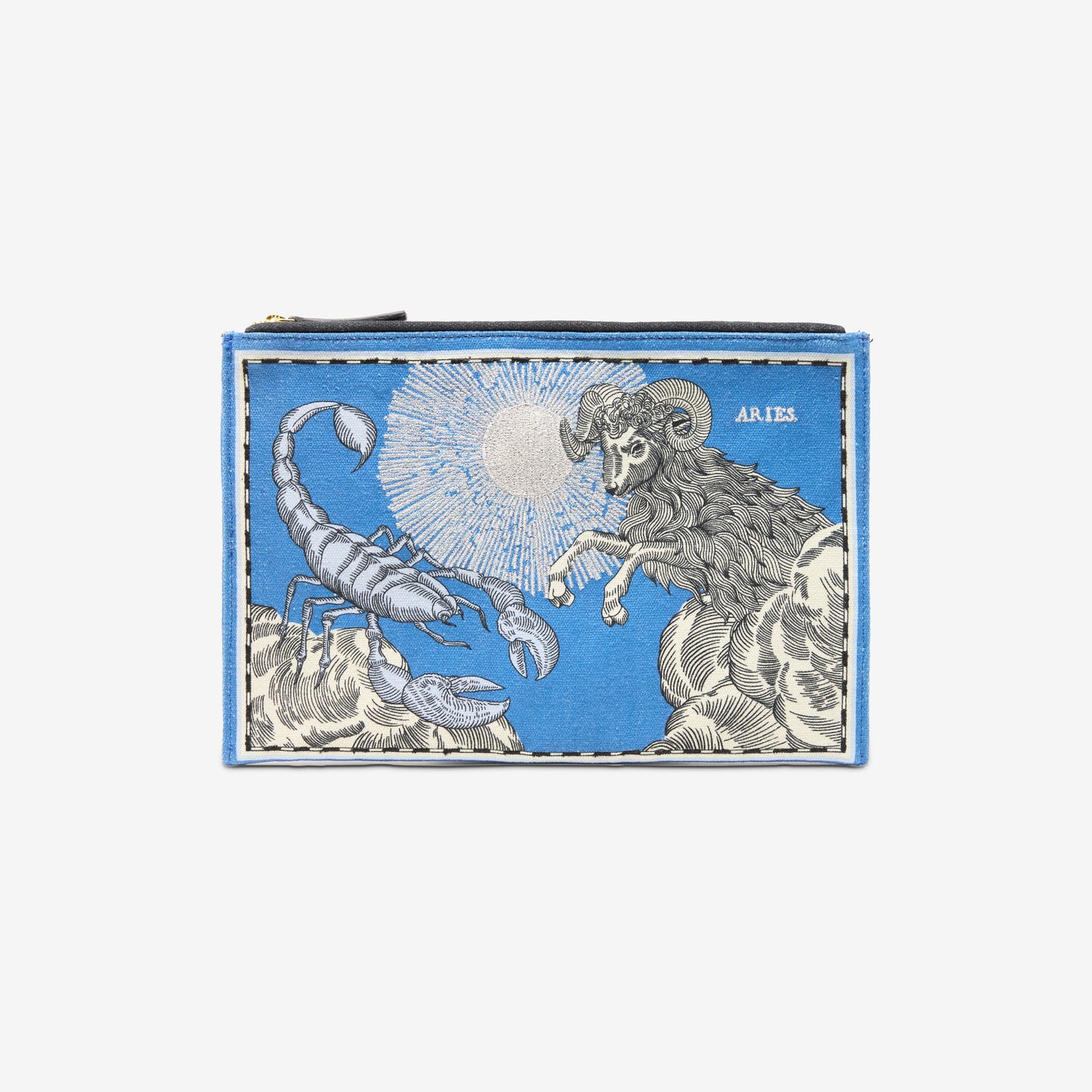 Embroidered Pouch - Astro Aries - Blue