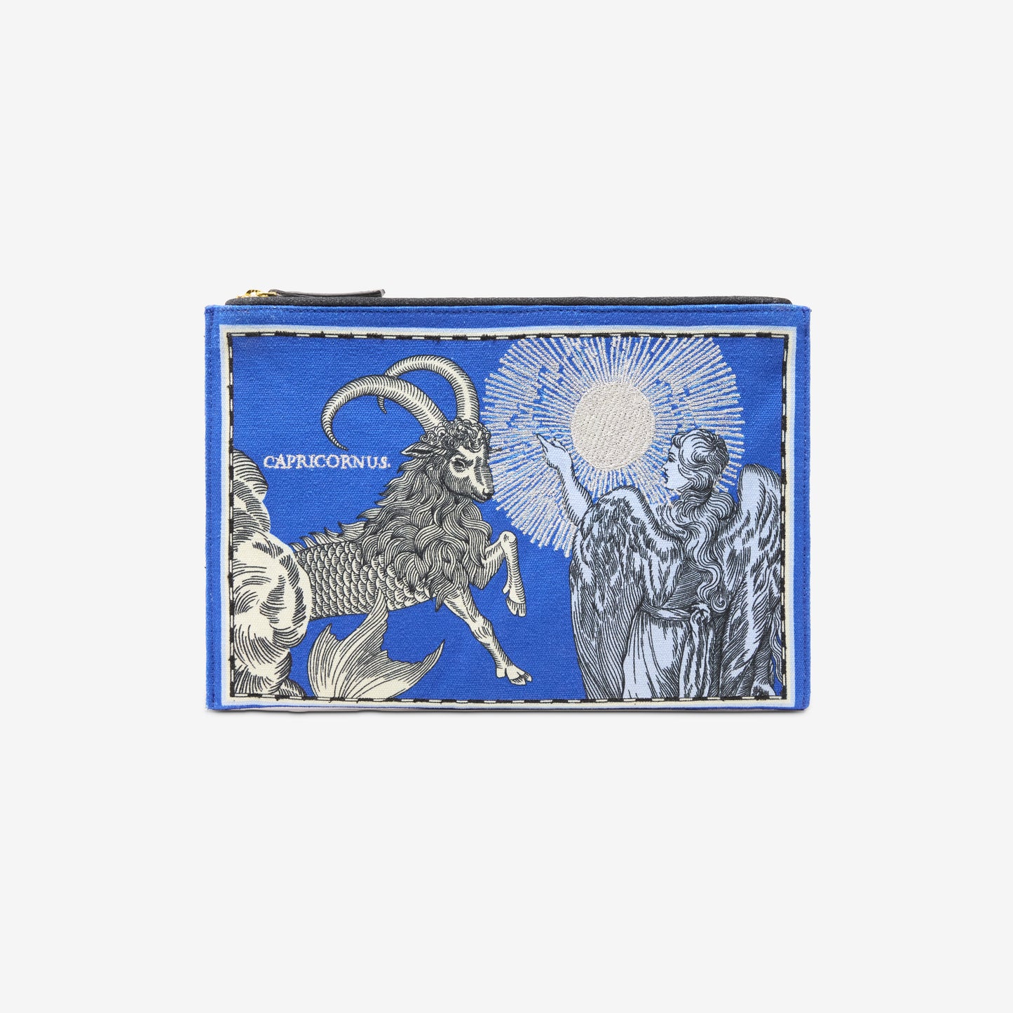 Embroidered Pouch - Astro Capricornus - Blue