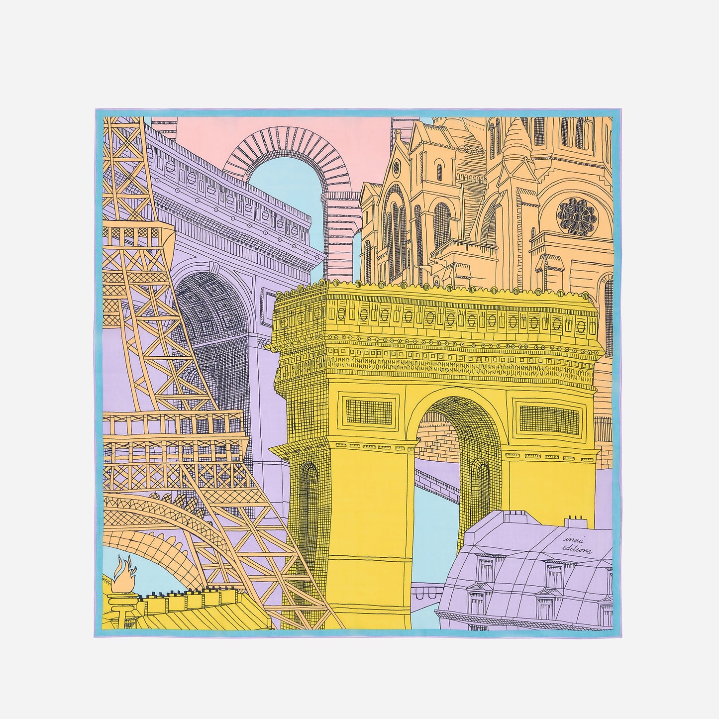 Foulard quadrato 100 - Paris - Lavanda