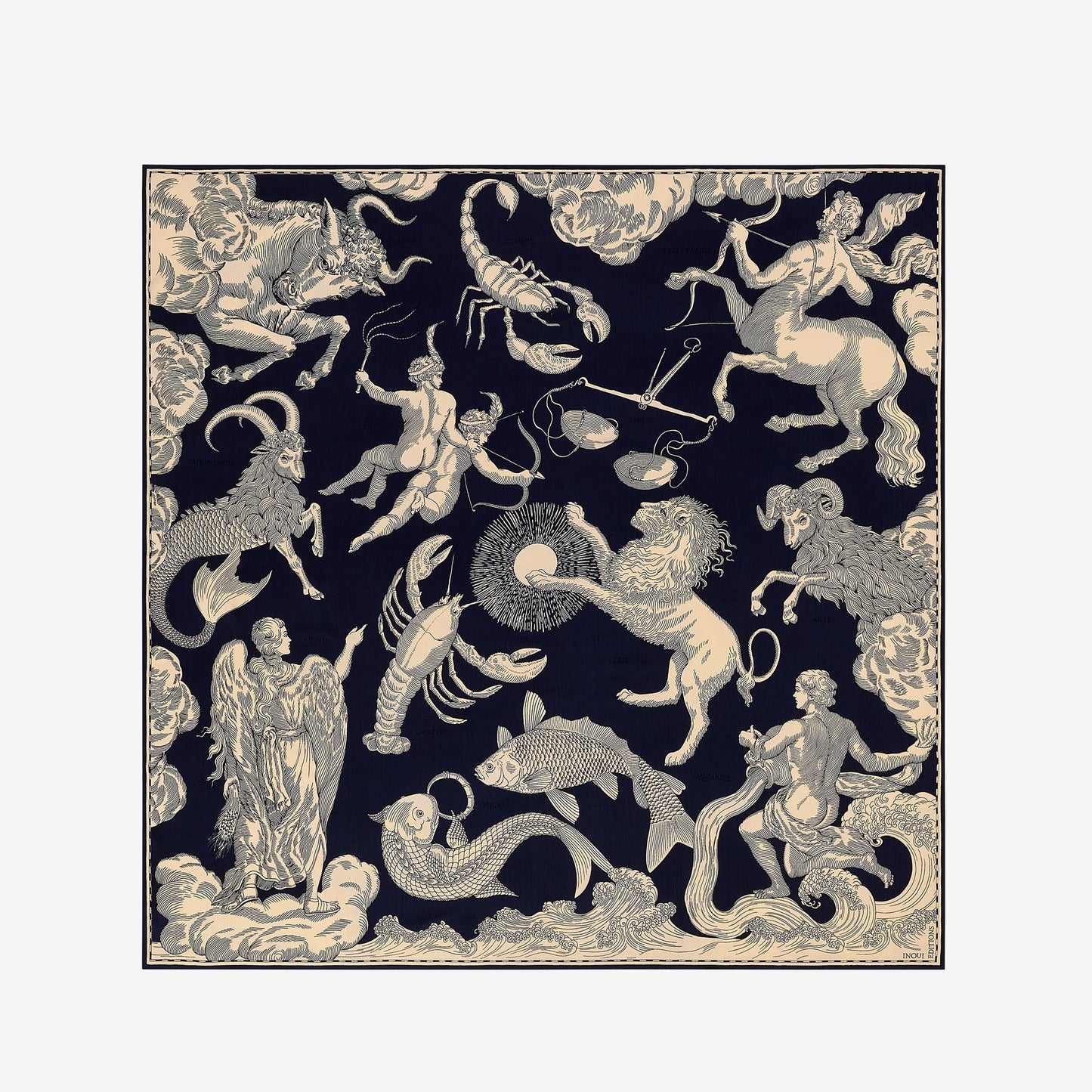 Cashmere Square 130 - Astrologie - Dark Blue