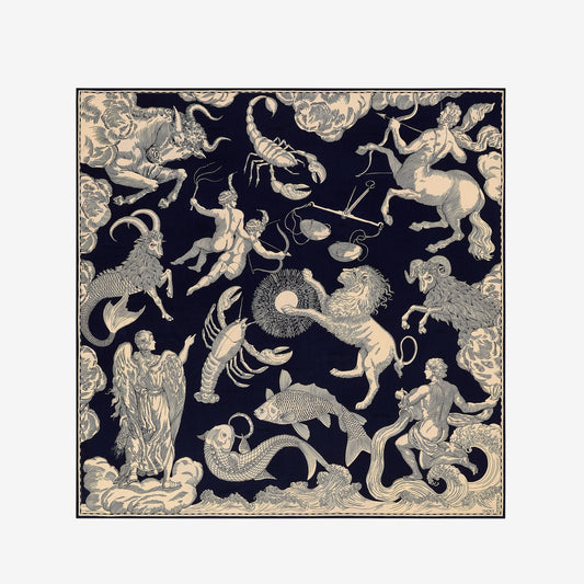 Cashmere Square 130 - Astrologie - Dark Blue