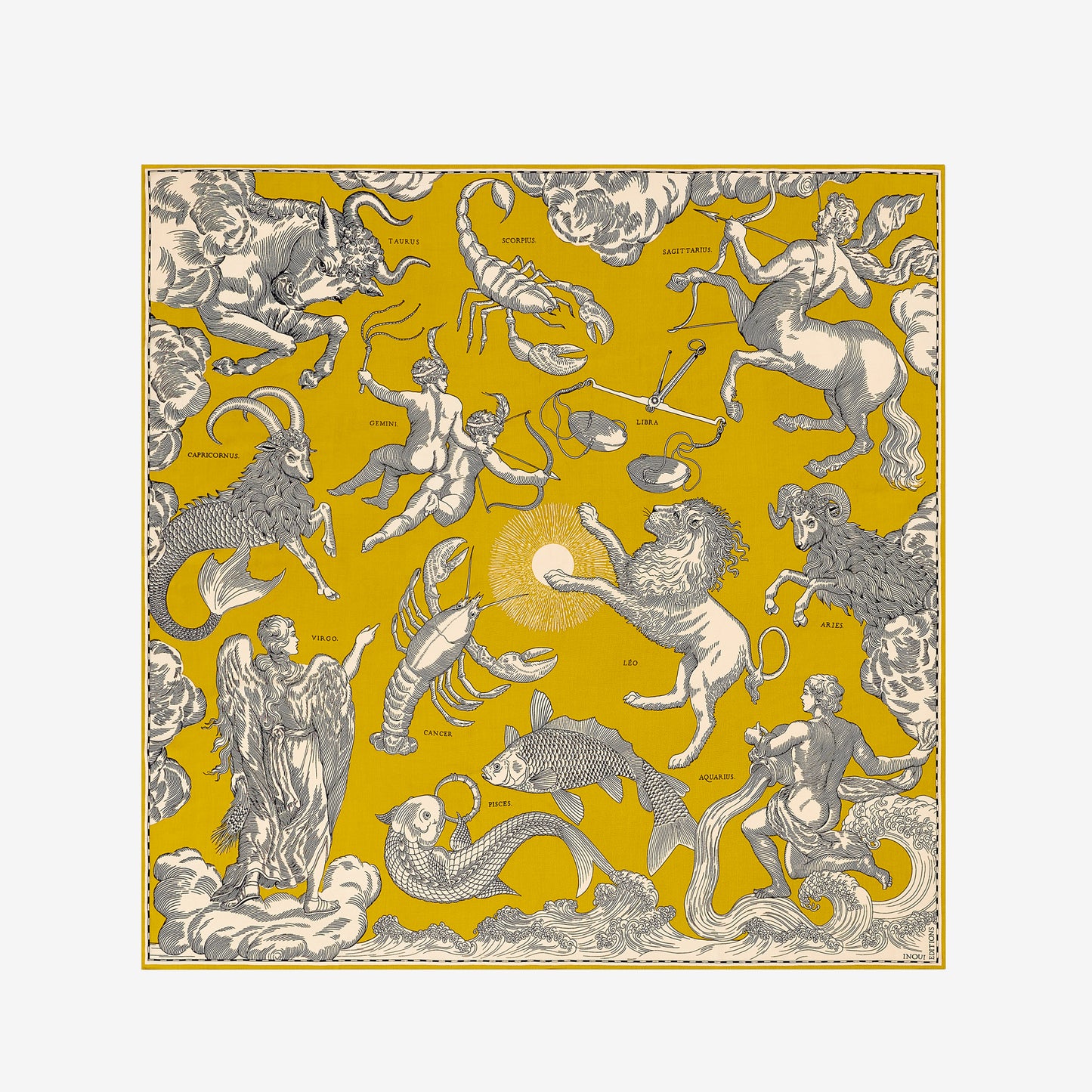 Pañuelo 130 - Astrologie - Amarillo
