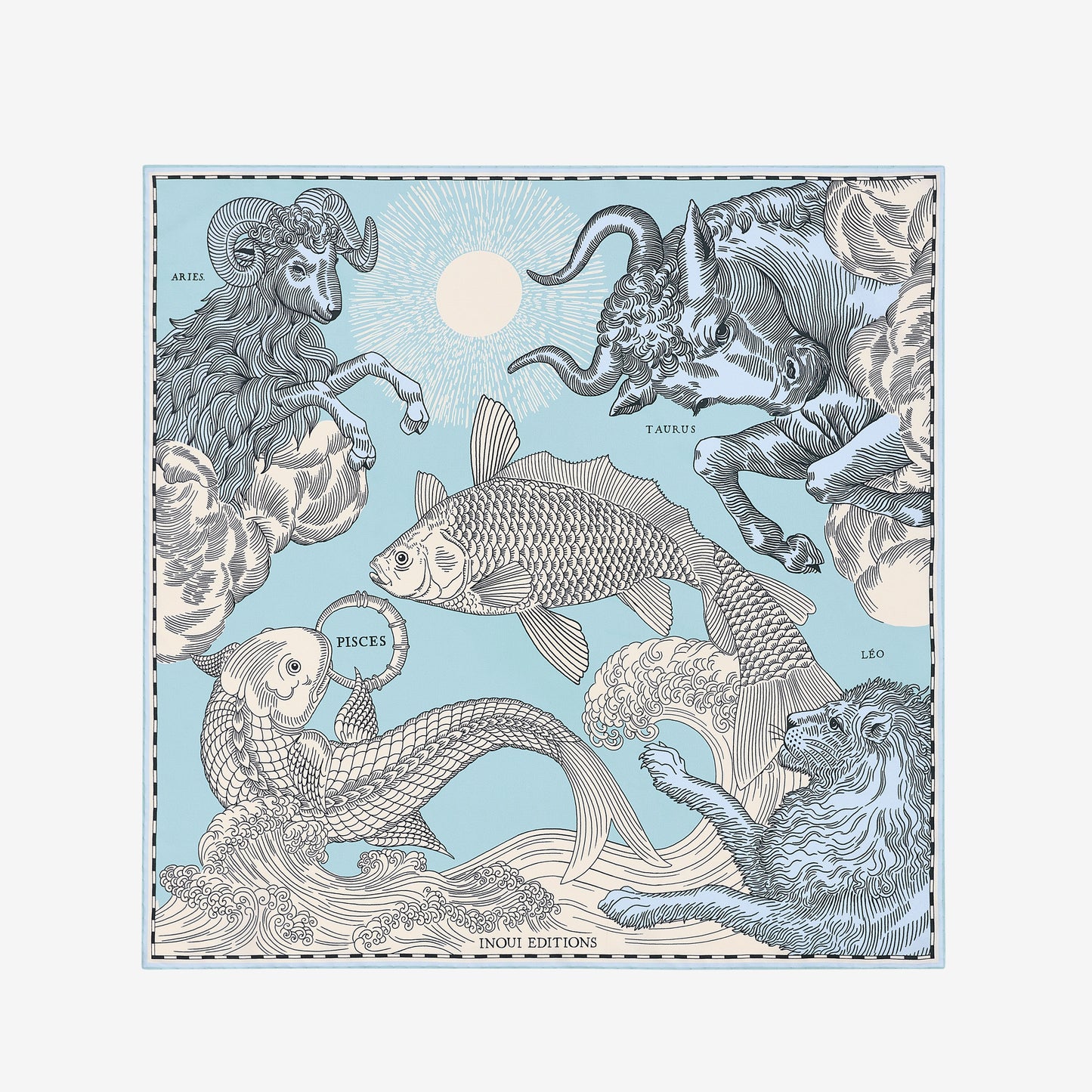Foulard quadrato 65 - Astro Pisces - Blu