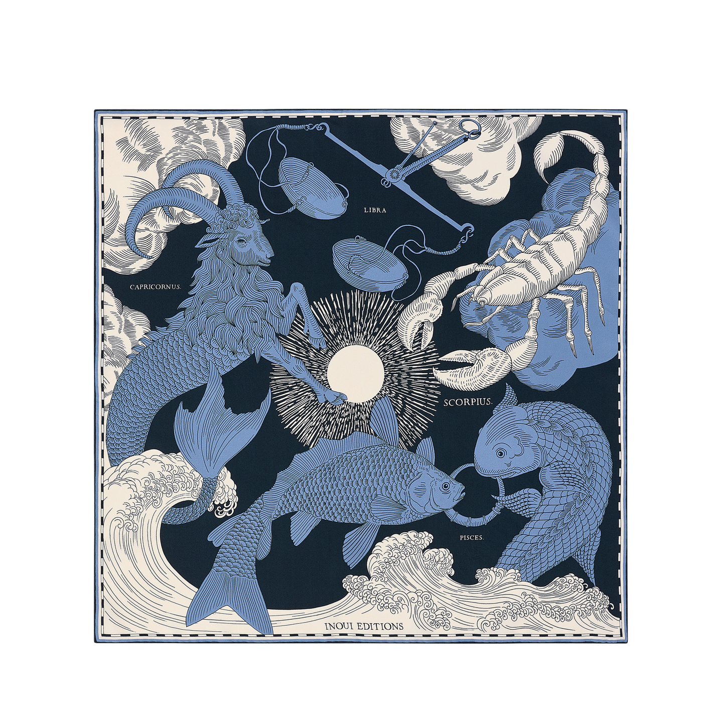 Foulard quadrato 65 - Astro Scorpius - Blu