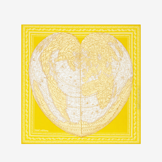 Quadratisches Tuch 65 - Mappemonde - Gelb