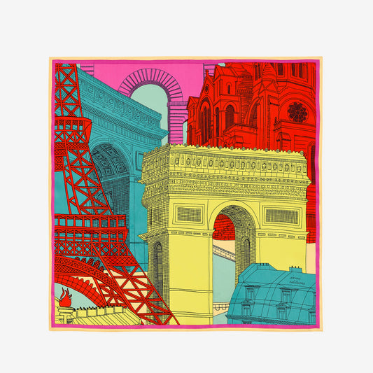 Quadratisches Tuch 65 - Paris - Mehrfarbig