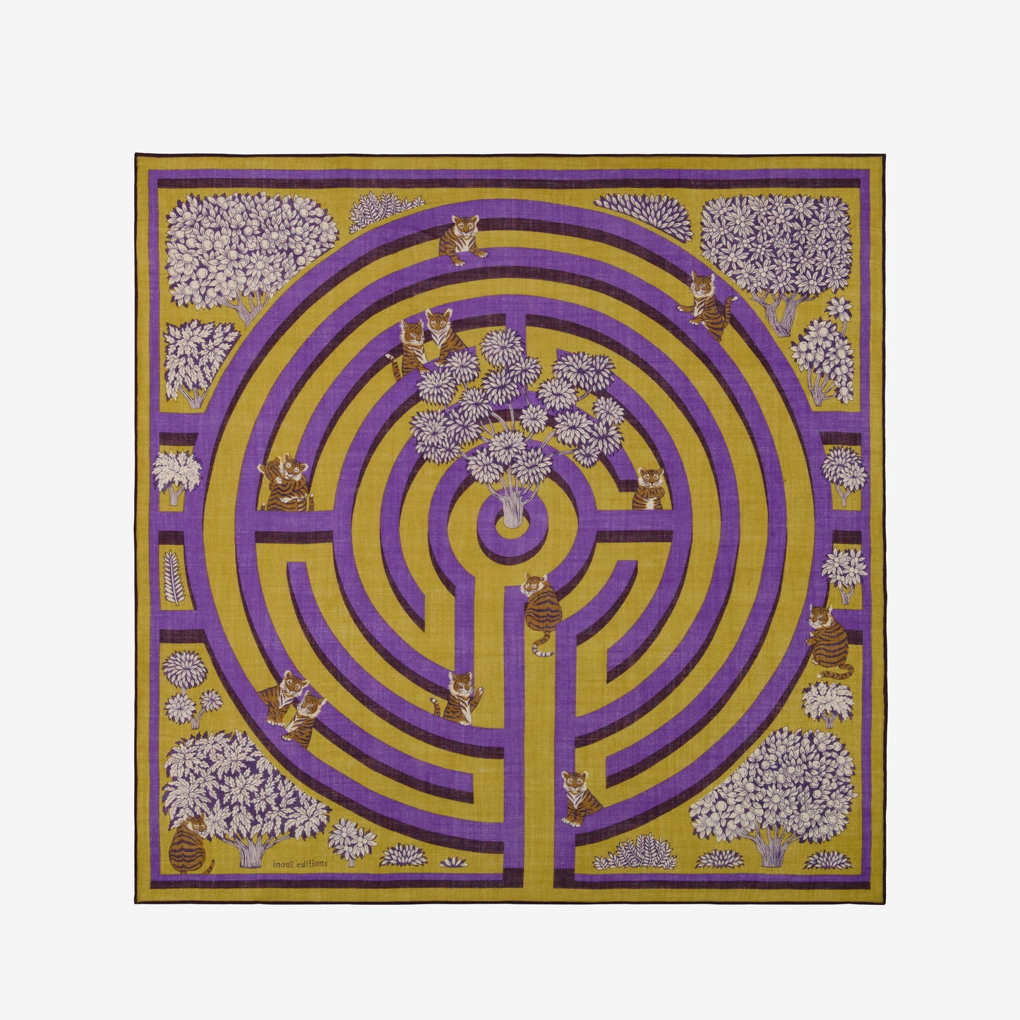 Foulard quadrato 100 - Labyrinthe - Viola