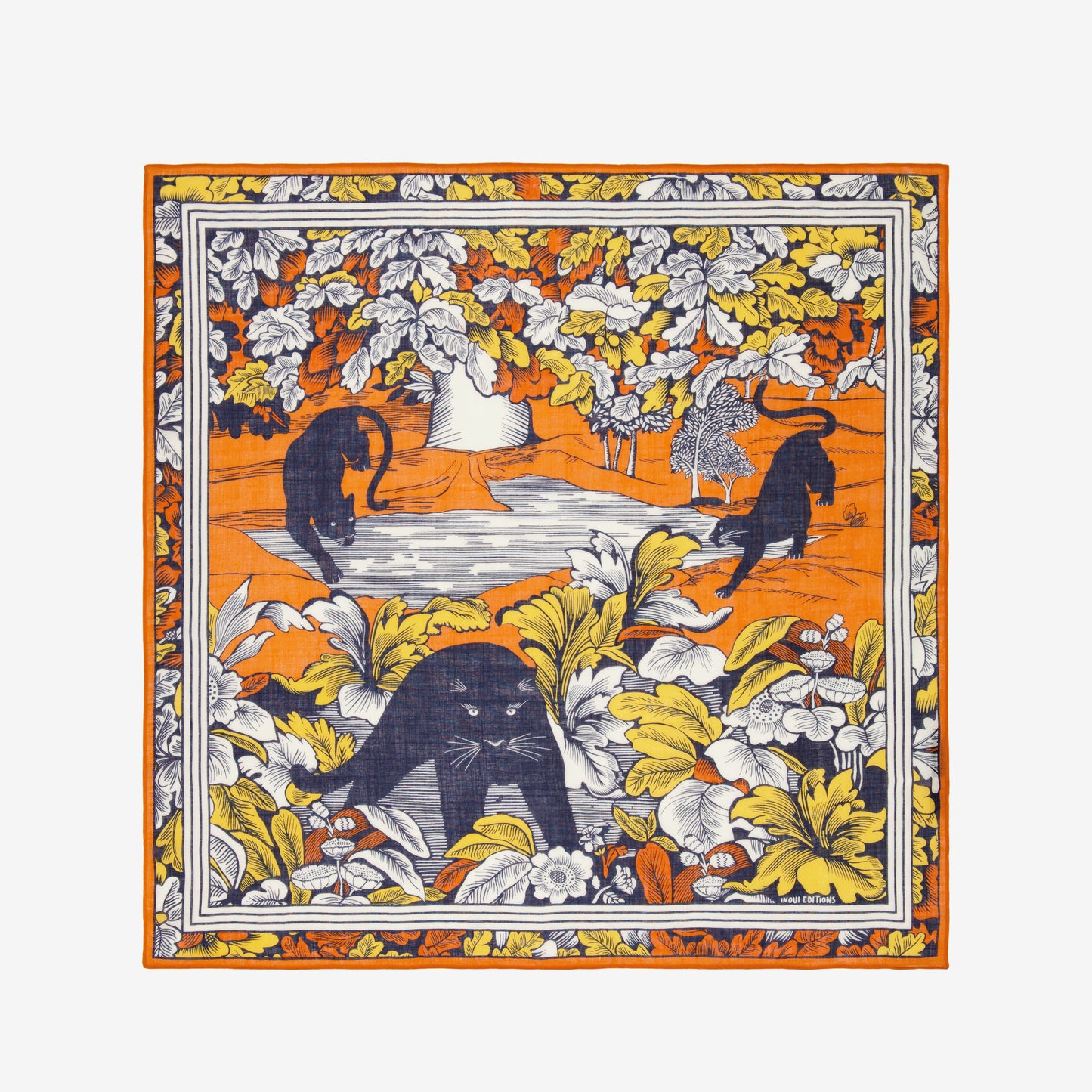 Quadratisches Tuch 100 - Panthere - Orange
