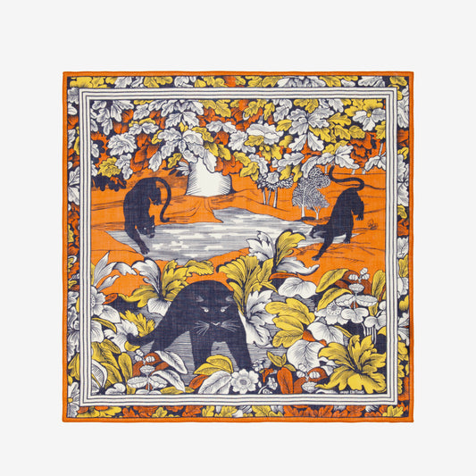 Quadratisches Tuch 100 - Panthere - Orange