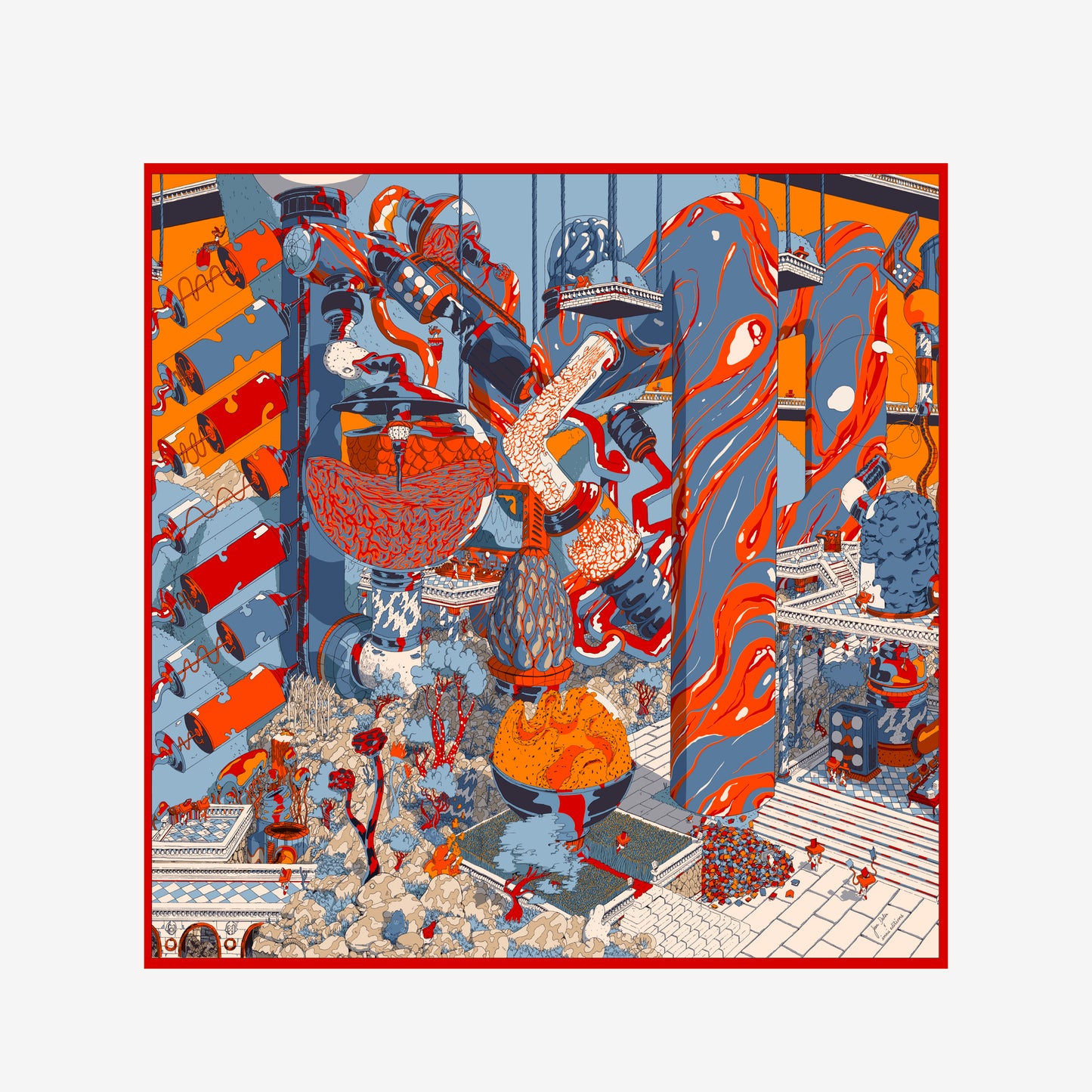 Pañuelo 130 - Imprimerie - Naranja