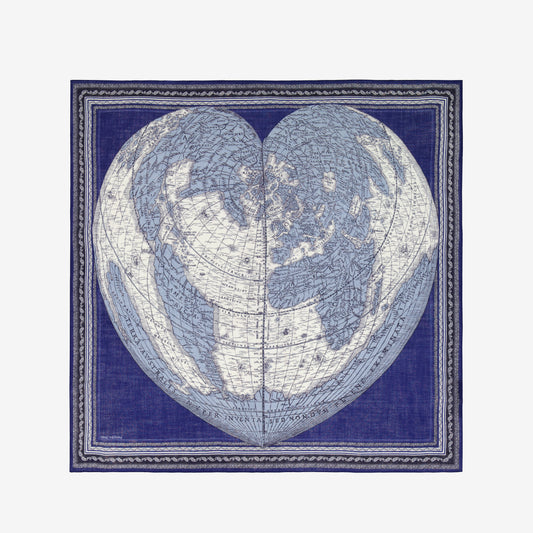 Pañuelo 130 - Mappemonde - Azul