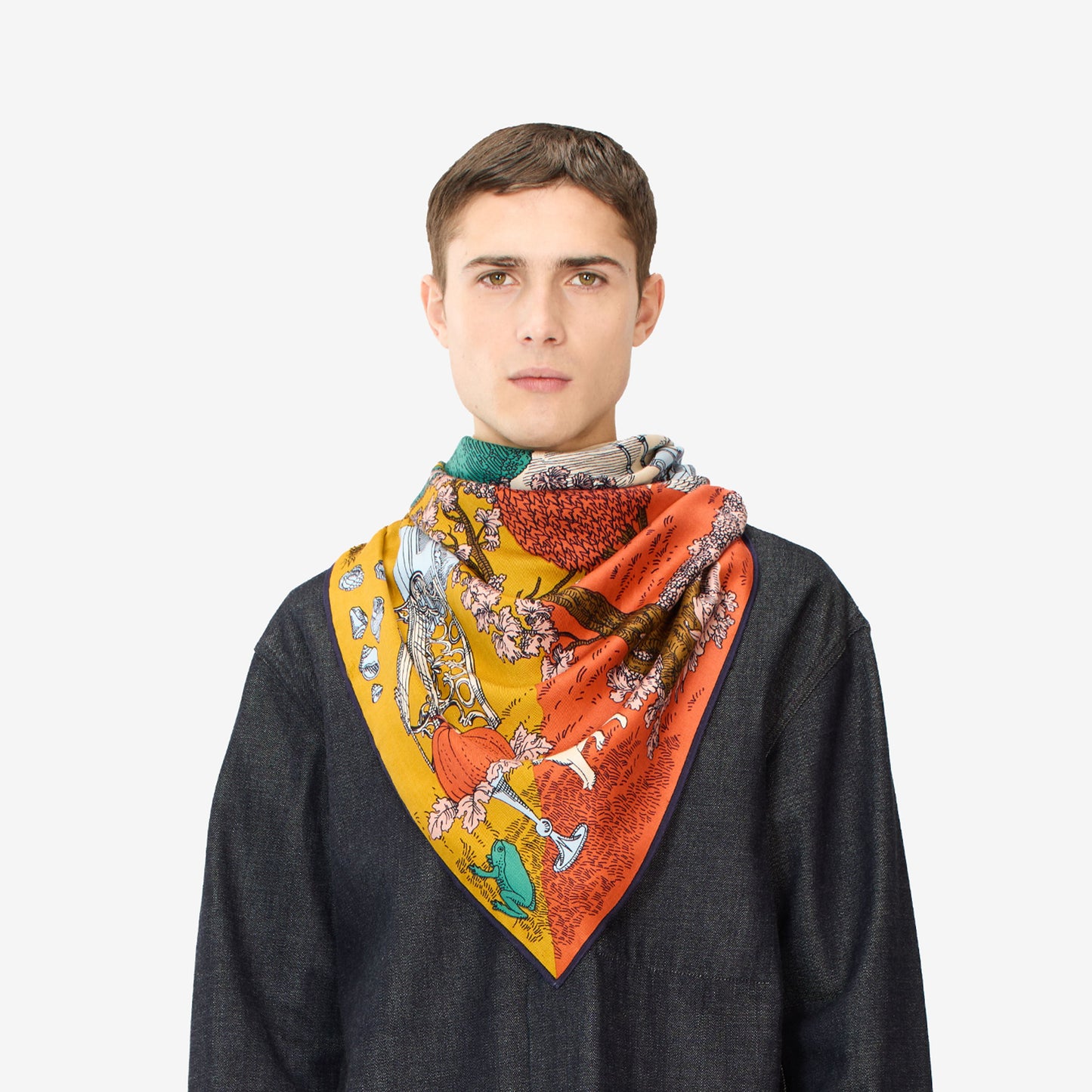 Foulard quadrato 130 - Quatre Saisons - Natural