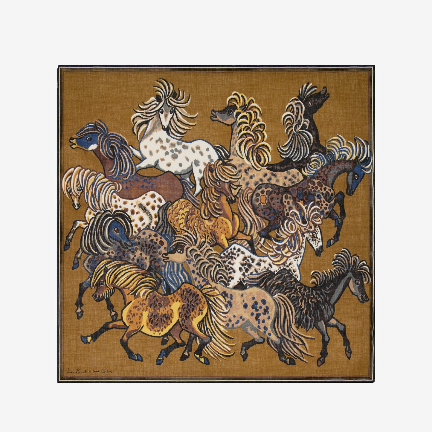 Quadratisches Tuch 130 - Western - Braun