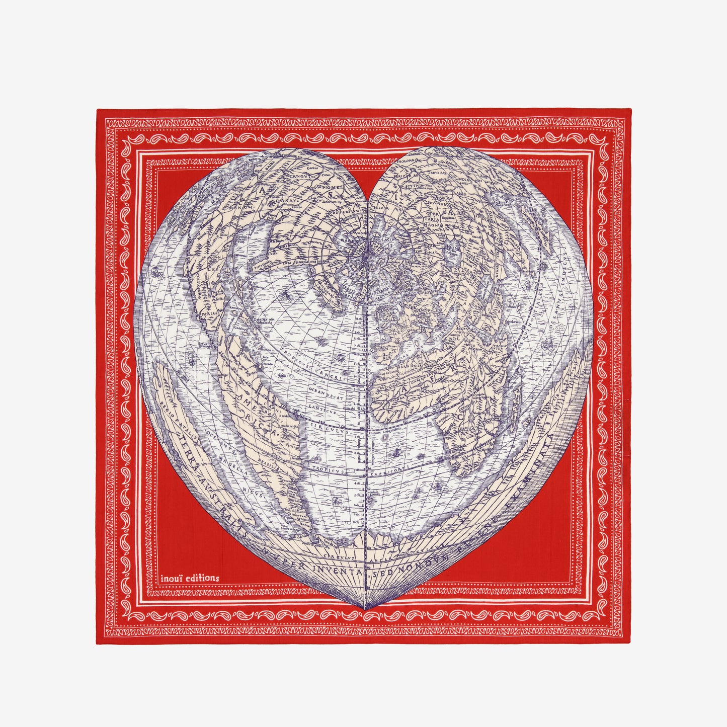 Pañuelo 65 - Mappemonde - Rojo