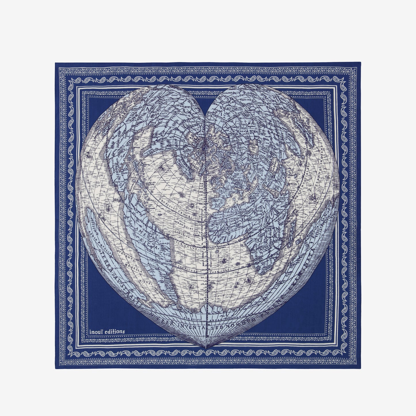 Foulard quadrato 65 - Mappemonde - Navy