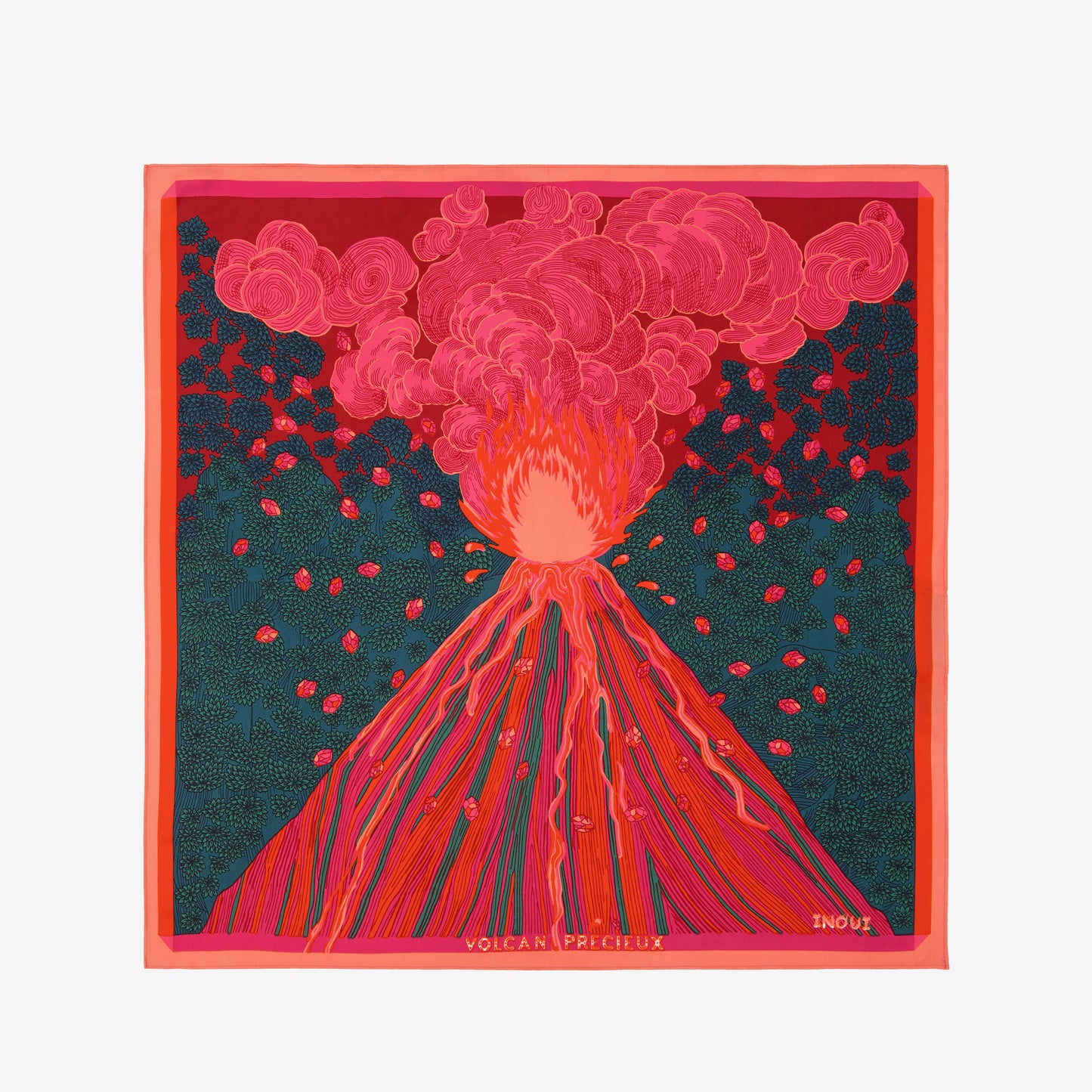Foulard quadrato 65 - Stromboli - Rosa