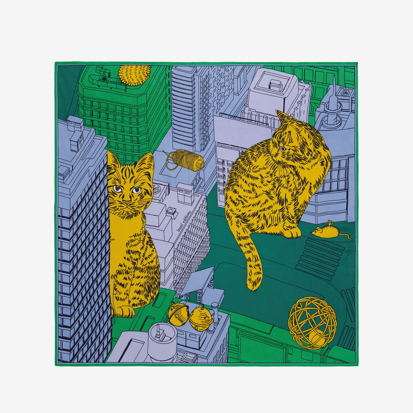 Quadratisches Tuch 65 - Tokyo - Grün