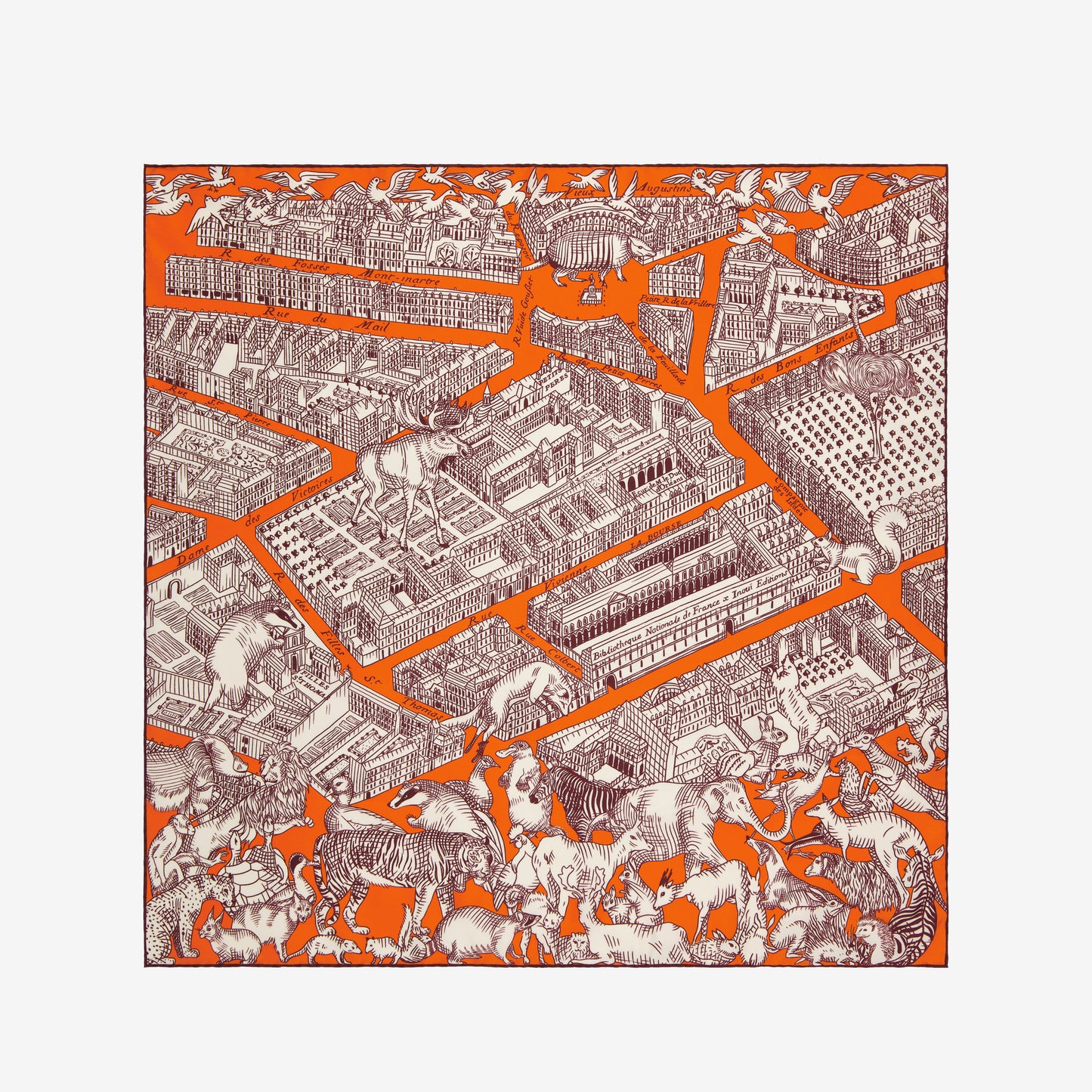 Quadratisches Tuch 70 - Turgot - Orange