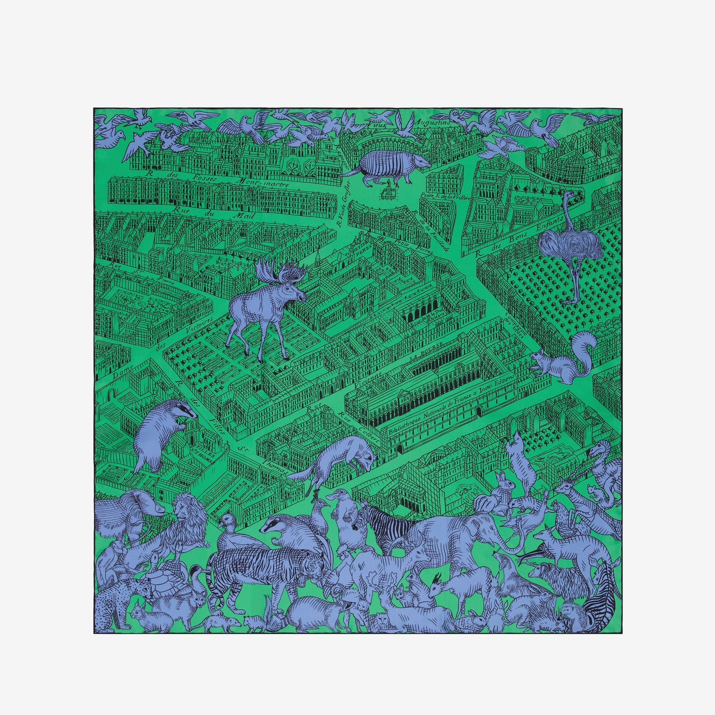 Foulard quadrato 70 - Turgot - Verde