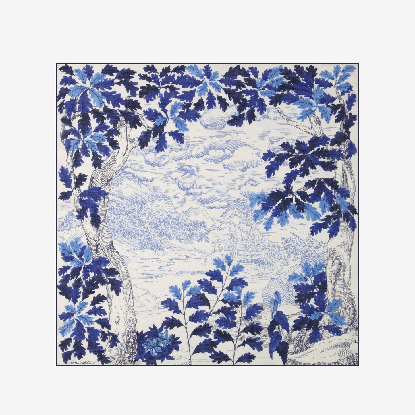 Foulard quadrato 100 - Amboise - Blu