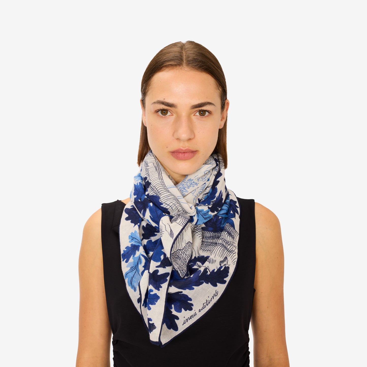 Foulard quadrato 100 - Amboise - Blu
