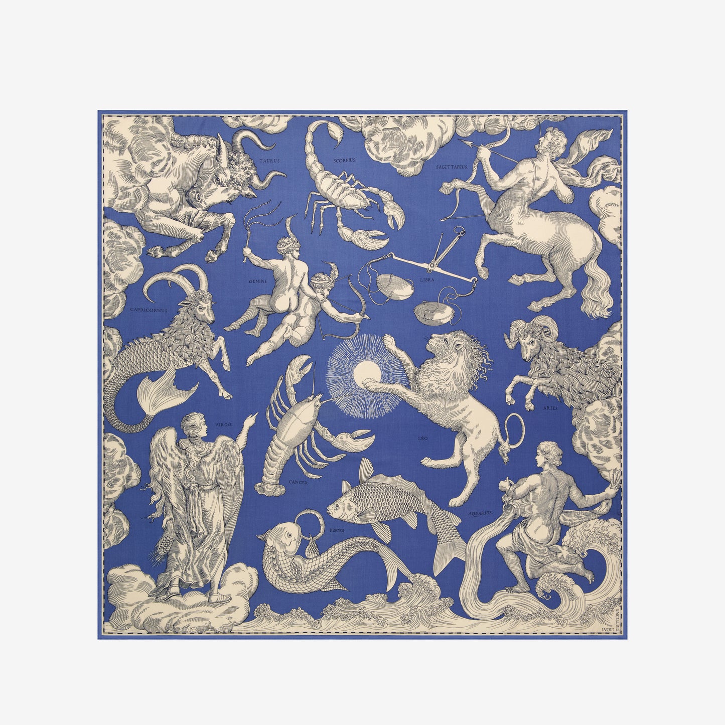 Foulard quadrato 100 - Astrologie - Blu