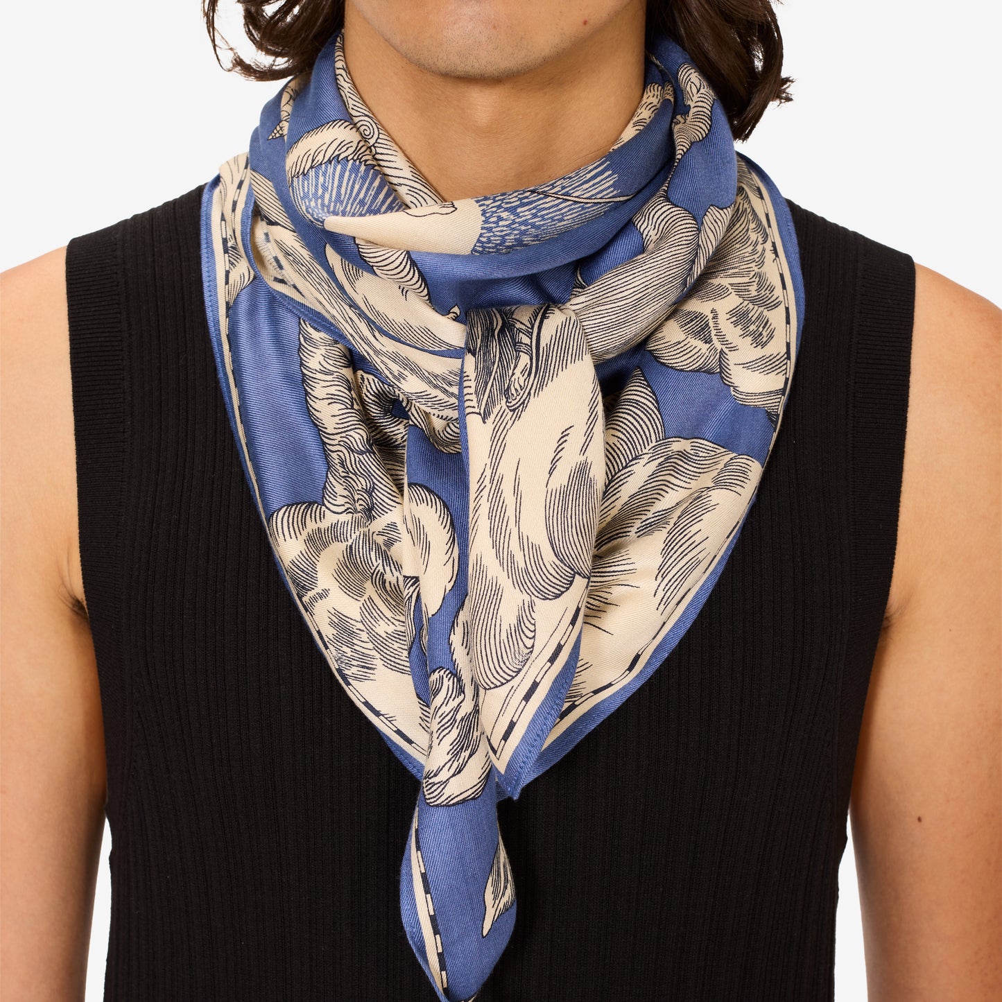 Foulard quadrato 100 - Astrologie - Blu