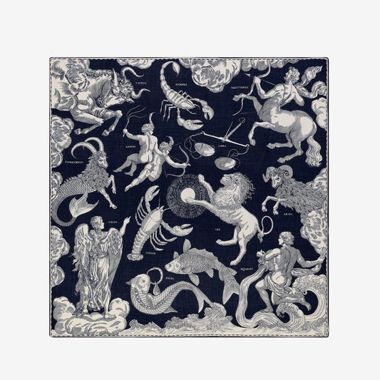 Pañuelo 100 - Astrologie - Azul Oscuro