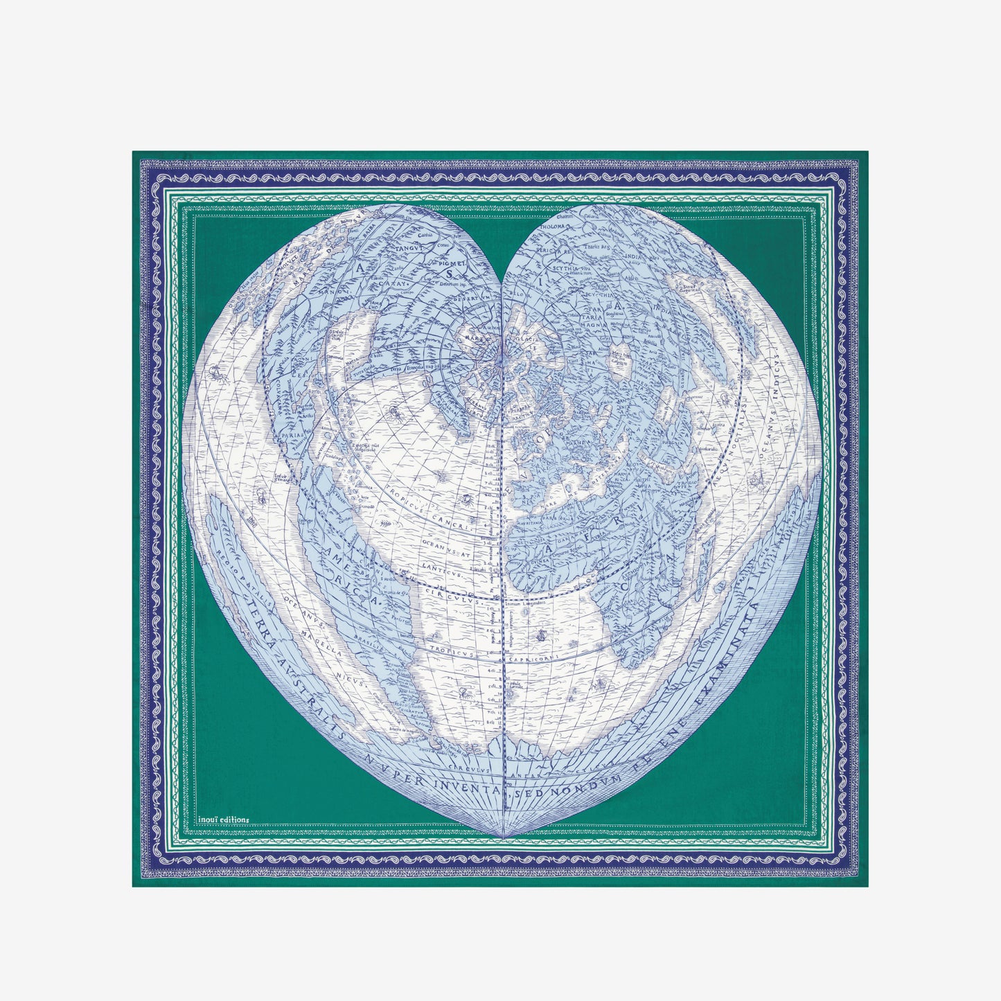 Foulard quadrato 100 - Mappemonde - Verde