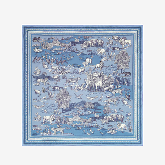 Square 100 - Reverie - Khaki & Blue